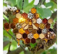 HEEPDD Acchiappasole da Appendere a Nido d'ape, Ornamento per Finestra per la Casa e il Giardino, 26 Cm Che Riflette la Luce Solare nel Tuo Spazio Acchiappasole da Appendere a Nido d'ape, Pendente