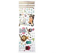 HEEPDD Adesivo Decalcomania Grafico Altezza Bambini Adesivo da Parete, Design Elefante Leone, PVC, 90x30 Cm, Rimovibile, Impermeabile, Decorazione per la Cameretta e Decorazione Quotidiana