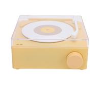 HEEPDD Altoparlante Bluetooth Portatile Stile Giradischi, Design Giradischi Vintage con Funzione Sveglia Batteria da 1200 MAh 6,1 X 2,4 X 5,1 Pollici Unità ABS Compatta per Scrivania della Camera da