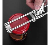 HEEPDD Apribottiglie per Barattoli in Acciaio Inossidabile, Maniglia Manuale Regolabile per Diverse Dimensioni, Funzionamento Manuale Semplice con Impugnatura Antiscivolo per Domestica, Campeggio,