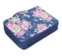 HEEPDD Astuccio 200 per Matite, Organizer in Tessuto per Matite, 200 Slot per Studenti d'arte, Spazio Portatile per Materiali da Disegno e da Colorare (Rosa su sfondo blu)