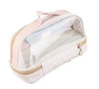 HEEPDD Astuccio Trasparente di Grande capacità, Borsa Impermeabile in PVC PU Simpatico Cartone Animato, Ideale per Studenti e Viaggiatori di Trucco (orso giallo)