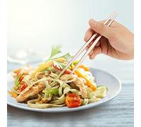 HEEPDD Bacchette Dorate, Acciaio Inossidabile con Testa Antiscivolo, Placcatura Sottovuoto per il Godimento del Sushi a Casa nel Ristorante (#2)