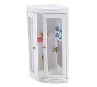 HEEPDD Bagno con Doccia per Casa delle Bambole 1:12, Bagno in Legno per Bambini, Set da Gioco per in Miniatura con Porta Apribile per Bambole e Giocattoli di Peluche con Doccia per Casa delle 1:12,