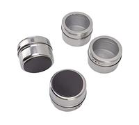 HEEPDD Barattoli Portaspezie Magnetici, Acciaio Inossidabile, Set da 4 Pezzi con Coperchi Trasparenti per Setaccio e Versamento per l'organizzazione della, Ideali per Erbe e Spezie