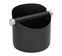 HEEPDD Battitoio per caffè, Contenitore per Macinato di caffè in Acciaio Inossidabile con Barra Rimovibile e Base Antiscivolo per Accessori da (Tromba Nera (FC-04-2))