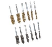 HEEPDD Ben Spazzolini per Graffi a Filo 12 Pezzi in Acciaio Inossidabile per Trapano con Manico del Gambo Esagonale, Set di Pennelli a Foro Premium, Effetto di Lucidatura Eccellente, Ideale per il