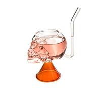 HEEPDD Bicchieri di Vetro con Teschio Vampiro, 8,45 Once, Calice Cristallino con Base, 11 X 17 Cm, Arancione e Blu, per Whisky, Vino, Succhi di Frutta, Bar, caffè, Decorazioni di Halloween (#1)