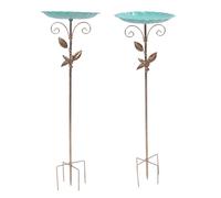 HEEPDD BirdBath Birdfeeder in Piedi con Palo da 30,3 Pollici Design in Ferro Vintage Regolabile per Decorazioni da Esterno per Patio da Giardino