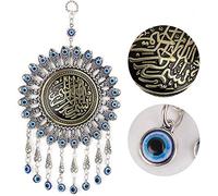 Blue Evil Eye, turchese blu perline di vetro pendente amuleto appeso a parete ornamento per inaugurale casa e ufficio