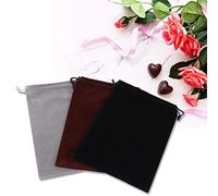 HEEPDD Borsa con Cordoncino in Tessuto Floccato da 3 Pezzi, Custodia Morbida Antipolvere, per Gioielli e Confezioni Regalo, Forniture di Stoccaggio 20x30 Cm