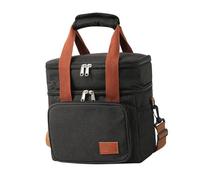 HEEPDD Borsa Termica per il Pranzo, Tessuto Oxford, Design a Tenuta Stagna, Grande capacità, per Viaggi di Lavoro, Fitness e Picnic, Dimensioni 10,24x6,69x9,45 Pollici (BLACK)
