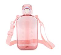 HEEPDD Bottiglia d'acqua Sottile, Bottiglia Sportiva Trasparente Portatile con Tracolla, a Prova di Perdite da 750 Ml per Viaggi e Palestra (PINK)
