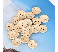 HEEPDD Bottoni Circolari in Legno da 100 Pezzi, Colore Legno, Accessori per Lavori Creativi per Progetti di Cucito, Accessori per Realizzare Bambole Fatte a Mano da 1,5 Cm Bottoni Circolari in da