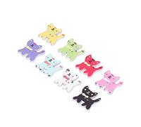 HEEPDD Bottoni da Cucito in Legno a Forma di Gatto da 100 Pezzi, Legno Composito, Perfetti per l'artigianato Fai-da-te, Tessuti Decorativi, Abbigliamento, Dimensioni 24 Mm