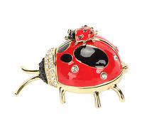 HEEPDD Box di Ninnolo di Coccinella, Scatola di Gioielli Smaltata a Mano in Mini Anello Collana Organizzatore di Gioielli per la Casa da Collezione da Collezione