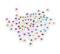 HEEPDD Braccialetti a Sospensione a Cuore Colorato, Kit di Gioielli per Perle Acrilici, 100 Pezzi, per Bracciali, Collane, Catcher dei Sogni Nan