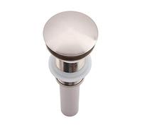 HEEPDD Brass Up Drain Set, Funzione a Manopola Liscia e Robusta per il Lavandino del Bagno, Nessun Materiale di Overflow per il Bagno della (Disegno a filo nichelato)