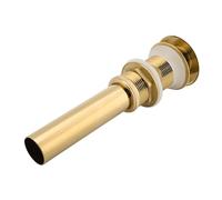 HEEPDD Brass Up Drain Set, Funzione a Manopola Liscia e Robusta per il Lavandino del Bagno, Nessun Materiale di Overflow per il Bagno della (Cromo oro placcato)