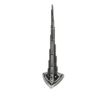 HEEPDD Burj Khalifa Tower Model, in Lega Miniatura Dubai Tower Ornament Squisita Intricata Artigianato con il Modello di Edificio di Riferimento Grigio Dubai per Decorazioni per la Casa Nan (22