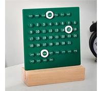 HEEPDD Calendario per Bambini in Legno, Calendario con Design Multiuso per l'educazione Domestica e l'organizzazione per Bambini in Legno, Nan Perpetuo in ABS Necessità Quotidiane della Casa (GREEN)