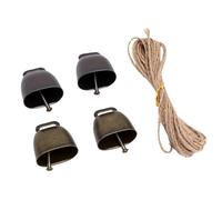 HEEPDD Campane per Bestiame, Capre, 4 Pezzi, Viola, Bronzo, Ottone, 3,5 Cm, Vintage, Rumorosi, Campanelli Agricoli per il Monitoraggio del Collare, Pecore, Cani, Gatti, Bestiame