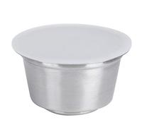 HEEPDD Capsula caffè Riutilizzabile in Acciaio Inossidabile per, Cialda Ricaricabile da 40 Ml con Coperchio in Silicone, Filtro a Pressione per Estrazione Dell'olio, per (WHITE)
