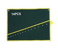 HEEPDD Cassetta degli Attrezzi Portatile Custodia Arrotolabile per Attrezzi in Tela, 25 Tasche, Verde, Borsa Organizer per Chiave Inglese Portatile, 26,4x19,5 Pollici per Riporre la (14 Pezzi)