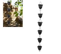 HEEPDD Catena Antipioggia Black Acorn da 43,3 Pollici, Ricambio per Grondaia in Lega di Alluminio con Design a Tazza, Impedisce Schizzi d'Acqua per Giardino, Patio, Terrazza,
