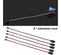 HEEPDD Cavi di Prolunga Servo in Silicone da 5 Pezzi, Compatibili con Modelli RC JR FUTABA, Lunghezza 12 Pollici per Aeroplani, Automobili, Barche, Trasmissione del Segnale in Spazi Ristretti,