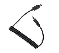 HEEPDD Cavo di Rilascio Dell'otturatore a Spirale Travocato per A7RA6300, Connettori da 3,5 Mm/2,5 Mm, Compatibili con A58/A5100, Materiale in Lega di Plastica Nera (#1)