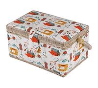 HEEPDD Cestino da Cucito in Tessuto, Elegante Organizer per Strumenti di Bricolage e Cucito, Ideale per Uso Domestico o Articoli per la Conservazione di Regali