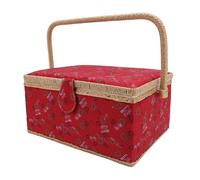 HEEPDD Cestino da Cucito, Organizer Vintage a Doppio Strato con Scomparti per Accessori da Cucito, Ideale per Principianti e Appassionati di Artigianato