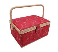 HEEPDD Cesto di Cucito, Kit di Cucito Organizzatore di Artigianato con Vasi Trasparenti Vassoi per gli Strumenti per le Forniture di Trapunte Professionisti Principianti