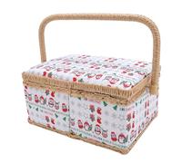 HEEPDD Cesto di Cucito, Organizzatore del Kit di Cucito in Scatola da Cucire con Vassoio Rimovibile Incorporato e Design per Animali per le Vacanze per la Creazione di Regali per
