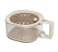 HEEPDD Cesto per Lavaggio e Scolatura, Manico Pieghevole (Glossy Coffee | Il coperchio ventilato risciacqua i frutti di bosco senza fuoriuscire nel lavandino, quindi scarica l\'acqua in modo