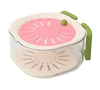 HEEPDD Cesto per Lavaggio e Scolatura, Manico Pieghevole (Glossy Roseate) | Il coperchio ventilato risciacqua i frutti di bosco senza fuoriuscire nel lavandino, quindi scarica l\'acqua in modo
