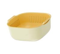 HEEPDD Cesto per Lavare Frutta e Verdura, Filtro Moderno a Doppio Strato in Plastica Addensata per la Preparazione degli Alimenti nel Dormitorio della 19,5x18x8 Cm (verde di piccole dimensioni)