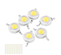 HEEPDD Chip Ad Alta Potenza per Perline LED SMD da 100 Pezzi 3W, luminosità da 100 a 110LM con Base in Alluminio, Bianco Freddo da 6000 a 6500K per Illuminazione Fai da Te, (Vero bianco 6000-6500K)