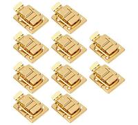 HEEPDD Chiusura a Scatola, Chiusura in Ferro - 10 Pezzi 1,1x1,57 Pollici a Levetta in Acciaio Inossidabile Dorato con Struttura Robusta, Funzionamento Regolare e Uso Versatile per Progetti Fai da