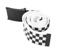 HEEPDD Cintura a Quadri in Tela di Canapa, Regolabile e Tagliabile, Fibbia Flip Top, Nero e Bianco, Stile Militare