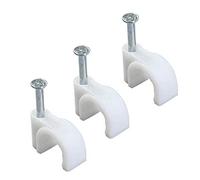 HEEPDD Clamp/Holder per Chiodo in Acciaio, Resistente all'impatto, Pulito e Ordinato, Clamp/Holder da 100 Pezzi da 5 Mm per la Gestione del Cavo Montato a Parete Nan