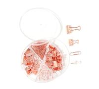HEEPDD Clips Clamp/Holder di Carta, Paperclips Pollice Tacks e Spingere i Perni per le Forniture da Scrivania per la Casa della Scuola di Ufficio Nan (oro rosa)