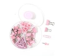 HEEPDD Clips Clamp/Holder di Carta, Paperclips Pollice Tacks e Spingere i Perni per le Forniture da Scrivania per la Casa della Scuola di Ufficio Nan (PINK)