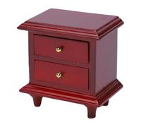 HEEPDD Comodino per Casa delle Bambole in Scala 1:12 con Doppi Cassetti | Legno di Betulla, Comodino in Miniatura, Due Cassetti, Scatole per Ombre, Scene Modello, Oggetti di Scena per Hobby