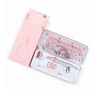 HEEPDD con Goniometro Bussola Matita e Righello per Disegni di Ingegneria e Uso Scolastico 8 Pezzi Kit di Geometria Matematica Forniture per Studenti Necessità Quotidiane della Casa (PINK)