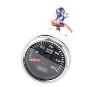 HEEPDD Contagiri da 52 Mm, Luce Rossa, Indicatore 6000 Giri/min per Camion, Automobili, Barche, Visualizza Giri/min e Ore, 7 Colori di Retroilluminazione (Quadrante nero, copertura argentata CX6227)