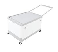 HEEPDD Contenitore Portaoggetti Pieghevole con Ruote, Materiale PP, Contenitore Impilabile per Vestiti, Libri, Scarpe, Forniture per Riporre Snack (Bianco grigio #12)