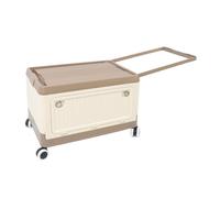 HEEPDD Contenitore Portaoggetti Pieghevole con Ruote, Materiale PP, Contenitore Impilabile per Vestiti, Libri, Scarpe, Forniture per Riporre Snack (Caffè #13)