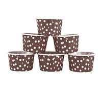 HEEPDD Coppe da Forno Usa e Getta da 100 Pezzi Mini Fodere per Cupcake, Tazze da Forno di Carta con Rivestimento con Rivestimento per Cupcakes, Muffin, Prodotti da Feste (Polka marroni)